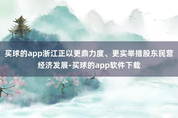 买球的app浙江正以更鼎力度、更实举措股东民营经济发展-买球的app软件下载