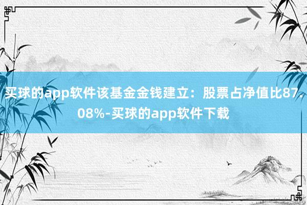 买球的app软件该基金金钱建立：股票占净值比87.08%-买球的app软件下载