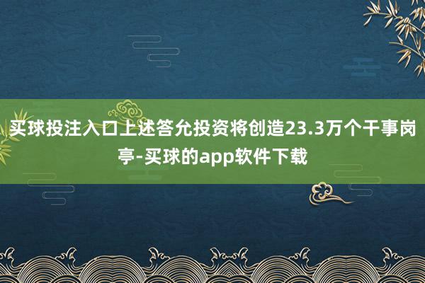 买球投注入口上述答允投资将创造23.3万个干事岗亭-买球的app软件下载