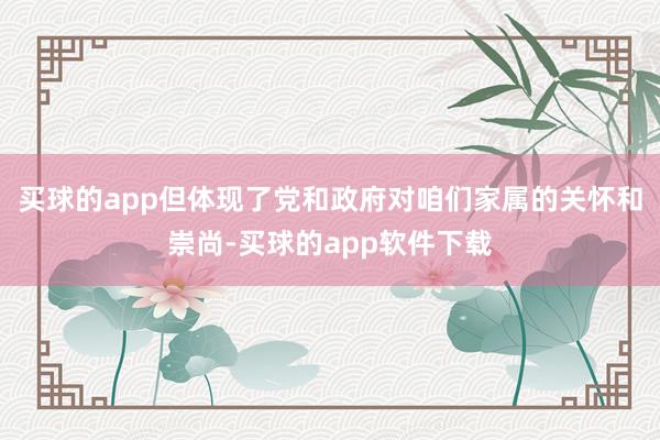 买球的app但体现了党和政府对咱们家属的关怀和崇尚-买球的app软件下载