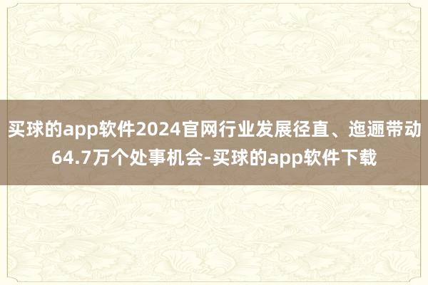 买球的app软件2024官网行业发展径直、迤逦带动64.7万个处事机会-买球的app软件下载