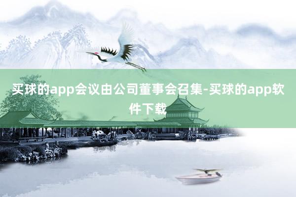 买球的app会议由公司董事会召集-买球的app软件下载